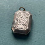 Hand Engraved Locket - Sterling Silver - Antique