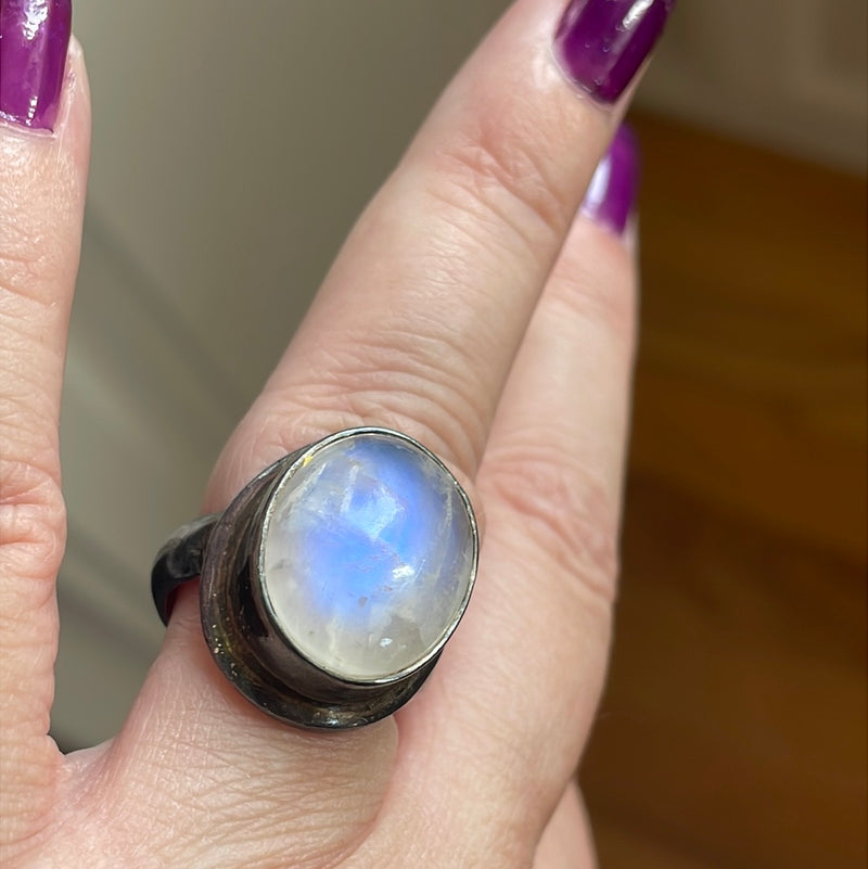 Moonstone Ring - Sterling Silver - Vintage