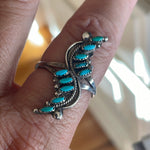 Turquoise Flourish Ring - Sterling Silver - Vintage