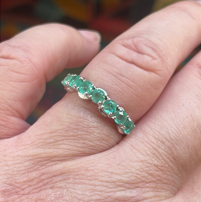 Emerald Eternity Band - 9k Gold - Vintage