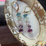 Ocean Rainbow Earrings - Fluorite - Gold Filled - Handmade