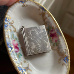 Engraved Book Locket - Sterling Silver - Vintage