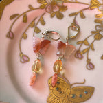 Butterfly Earrings - Citrine, Carnelian and Sunstone - Gold Filled - Handmade