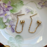 Chain Drop Earrings - 14k Gold - Vintage