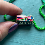 Amour Necklace - Ombre Enamel - Gold Filled - Modern