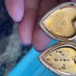 Heart Locket - Fleur de Lis - Gold Filled - Antique - As Found