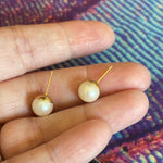 Pearl Stud Earrings - 10k Gold - Vintage