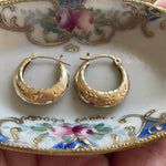 Starry Gold Hoop Earrings - 14k Gold - Vintage