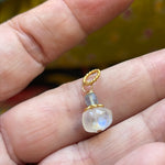 Moonstone Pumpkin Pendant - Fluorite - Gold Filled - Handmade