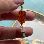 Carnelian Leaf Pendant - Opal Pumpkin - Star Drop - Aventurine - Gold Filled - Handmade