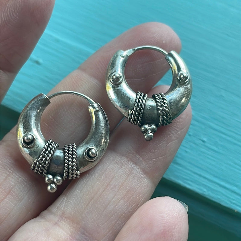 Hoop Earrings - Sterling Silver - Vintage