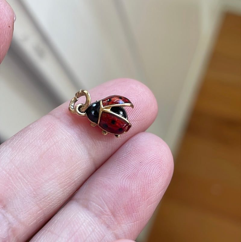 Ladybug Pendant - 14k Gold - Vintage