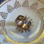 Engraved Cigar Band - 10k Rose Gold - Antique