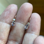 Tanzanite Earrings - White Topaz - 10k Gold - Vintage