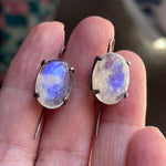 Moonstone Earrings - Sterling Silver - Vintage