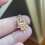 Filigree Hamsa Pendant - 14k Gold - Vintage