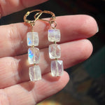 Moonstone Drop Earrings - Gold Filled - Handmade