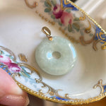 Jade Donut Pendant - 10k Gold - Vintage