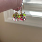 Strawberry Transparent Earrings - Gold Filled - Handmade