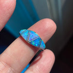 Opal Inlay Ring - Sterling Silver - Vintage