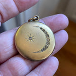 Moon Locket - Gold Filled - Victorian - Antique