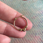 Triple Heart Hoop Earrings - 10k Gold - Vintage