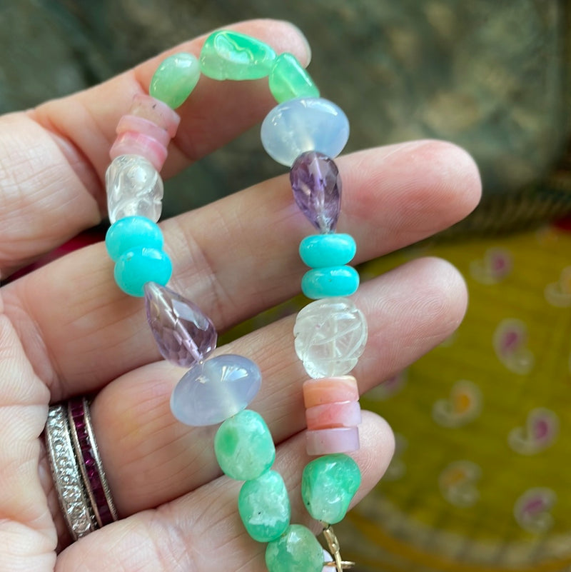 Gemstone Candy Bracelet - Sterling Silver - Handmade