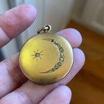 Moon Locket - Gold Filled - Victorian - Antique