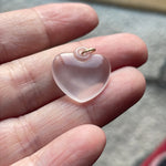 Rose Quartz Heart Pendant - Gold Filled - Vintage