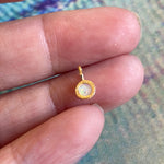 Dainty Opal Pendant - 9k Gold - Vintage