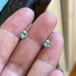 Blue Topaz Leverback Earrings - 10k Gold - Vintage