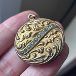 Nouveau Locket Necklace - Repousse Locket - Paste Locket - 1900s Locket - Gold Filled Locket - Wedding Locket - Vintage Jewelry