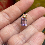 Amethyst Diamond Pendant - 14k Gold - Vintage