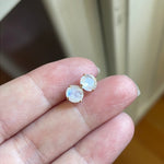 Moonstone Stud Earrings - 10k Gold - Vintage