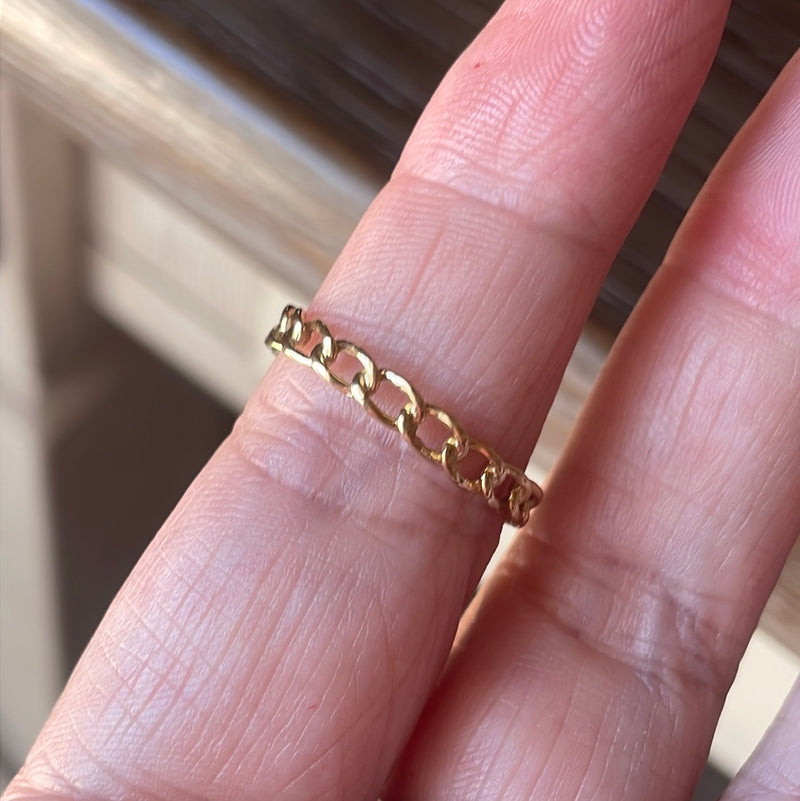 Chain Link Band - 14k Gold - Vintage