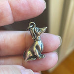 Dog Pendant Charm - Sterling Silver - Vintage