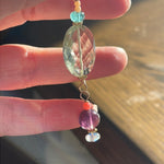 Gemstone Pendant - Prasiolite, Fluorite, Moonstone, Apatite and Coral - Gold Filled - Handmade