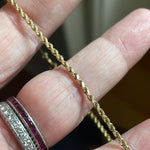 Gold Rope Chain Bracelet - 10k Gold - Vintage