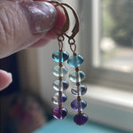 Ocean Rainbow Earrings - Fluorite - Gold Filled - Handmade