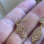 Heart Filigree Drop Earrings