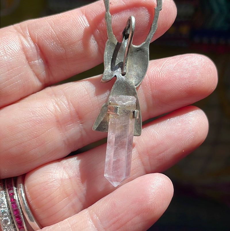 Wizard Point Crystal Pendant - Sterling Silver - Vintage
