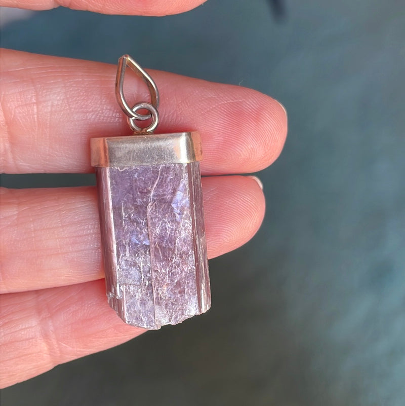 Lepidolite Pendant - Sterling Silver