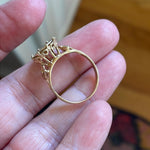 Sagittarius Ring - Zodiac Ring - Flower Shoulders - 14k Gold - Vintage