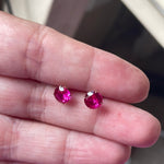 Ruby Earrings - 10k Gold - Vintage