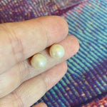 Pearl Stud Earrings - 10k Gold - Vintage