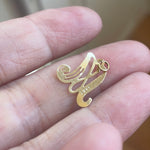 M initial Pendant - 14k Gold - Vintage