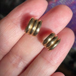 Triple Huggie Hoop Earrings - 14k Gold - Vintage