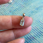 Aquamarine Diamond Pendant- 14k White Gold - Vintage
