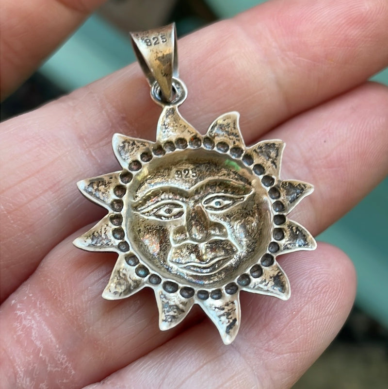 Sun Pendant - Sterling Silver - Vintage