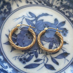 Twisted Hoop Earrings - 10k Gold - Vintage